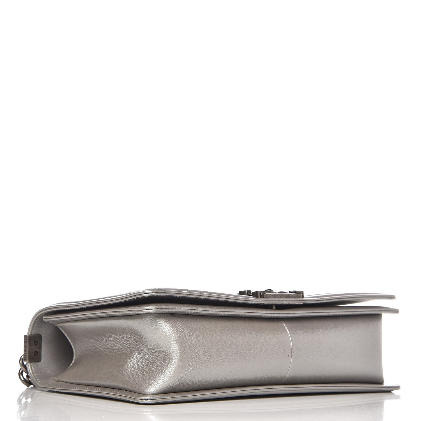 Caviar Chevron Quilted New Medium Boy Flap Silver