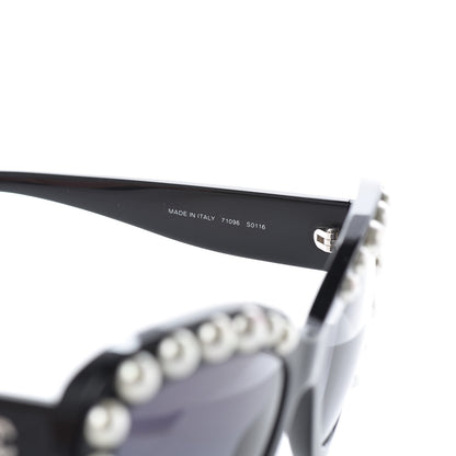 Chanel Pearl Cat Eye Sunglasses 71096 Black 5 of 7