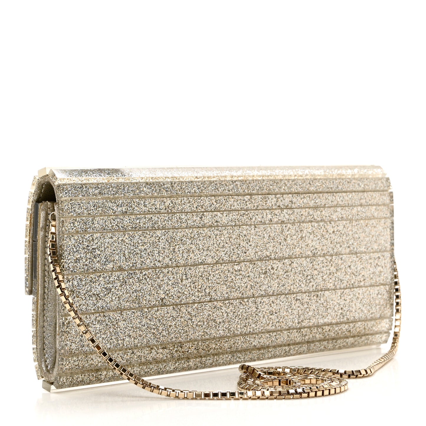 Acrylic Glitter Sweetie Clutch Champagne