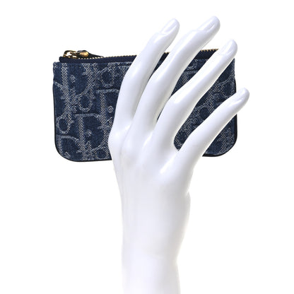Christian Dior Denim Oblique Key Case Blue 2 of 8