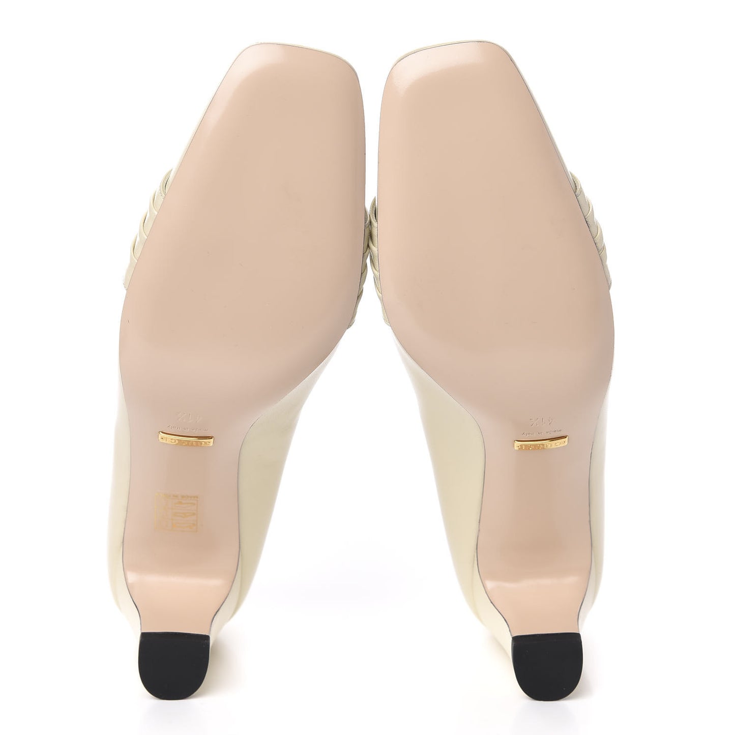 Malaga Kid Half Moon GG Square Toe Pumps 41.5 White