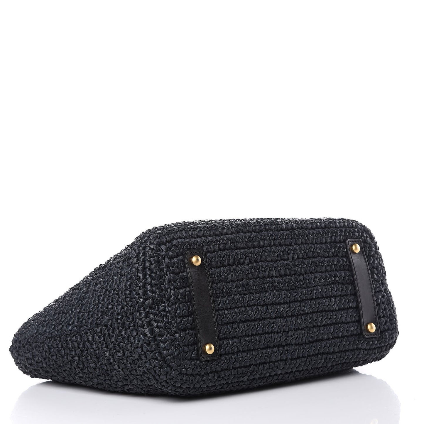 Straw Raffia Tote Black