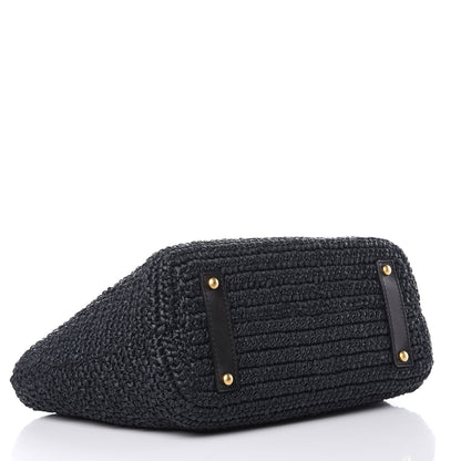 Chanel Straw Raffia Tote Black 4 of 10