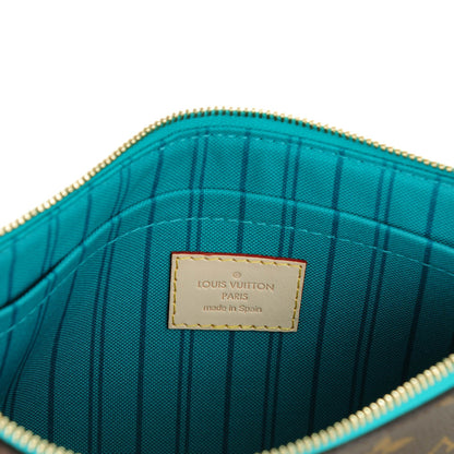 Louis Vuitton Monogram Neverfull MM GM Pochette Turquoise 6 of 7