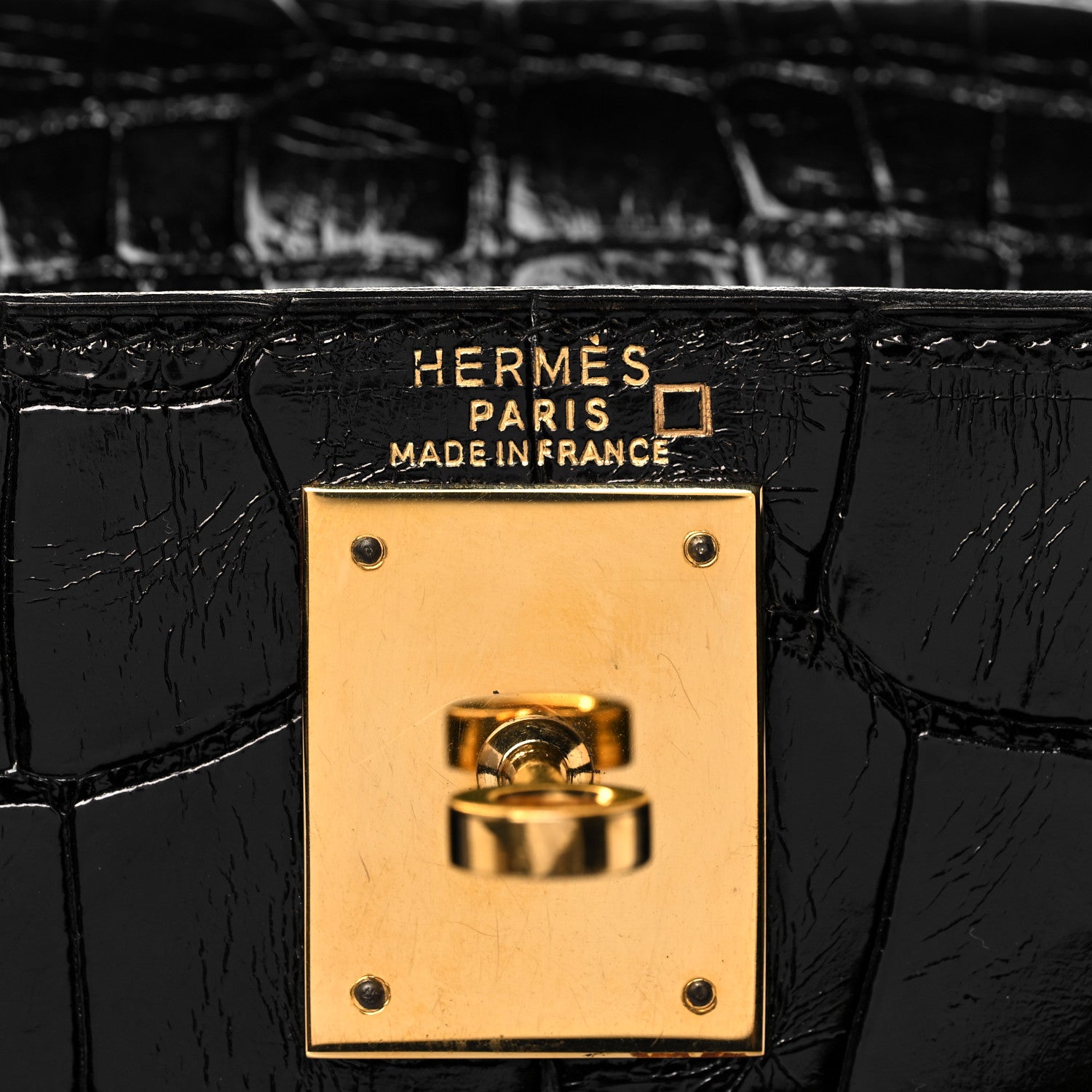 Hermes Shiny Alligator Kelly Sellier 28 Black 5 of 20