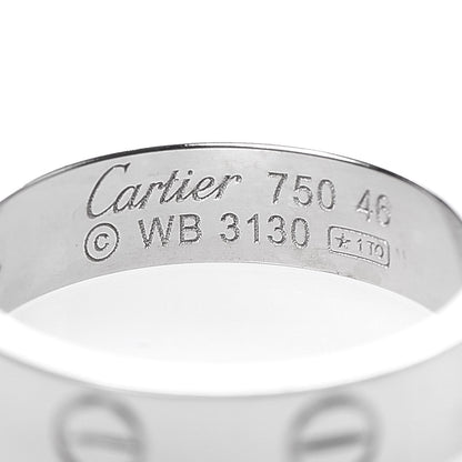 Cartier 18K White Gold Diamond 4mm LOVE Wedding Band Ring 46 3.75 4 of 5