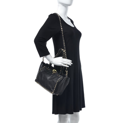 Valentino Garavani Vitello Small Rockstud Tote Black 2 of 8