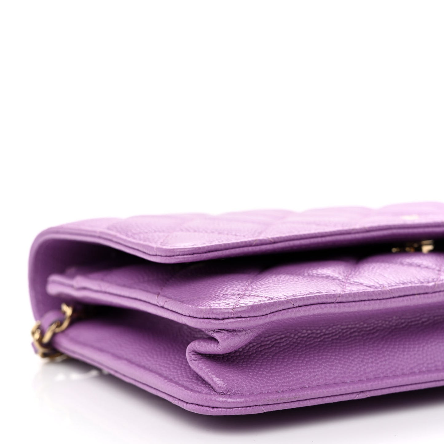 Caviar Quilted Wallet On Chain WOC Purple