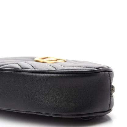 Gucci Calfskin Matelasse GG Marmont Belt Bag 95 38 Black 7 of 11