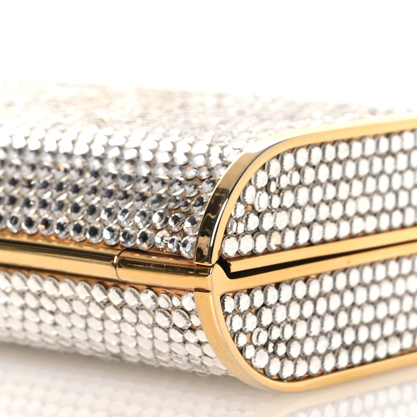 Swarovski Crystal Minaudiere Clutch Silver Gold