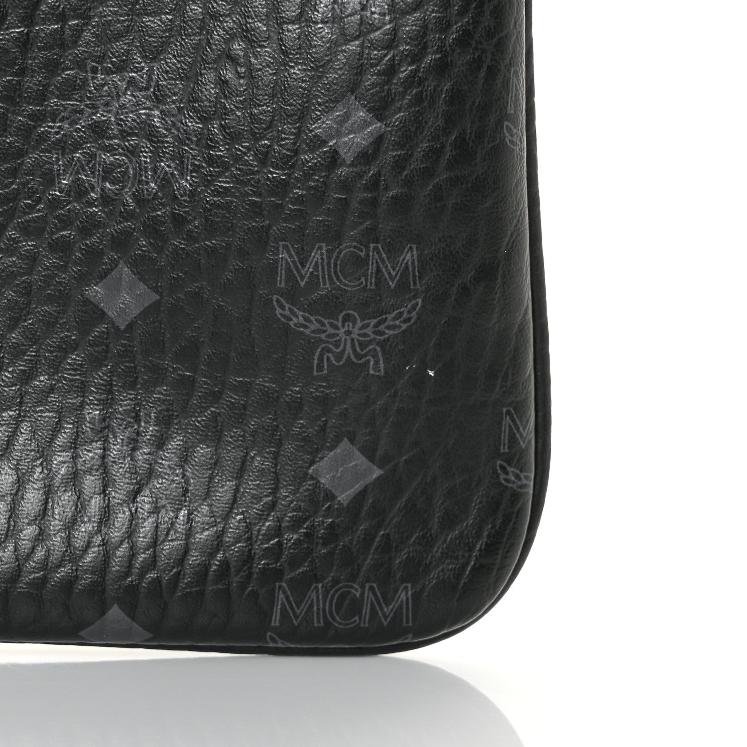 MCM Visetos Liz Shopper Tote Pouch Black 10 of 11