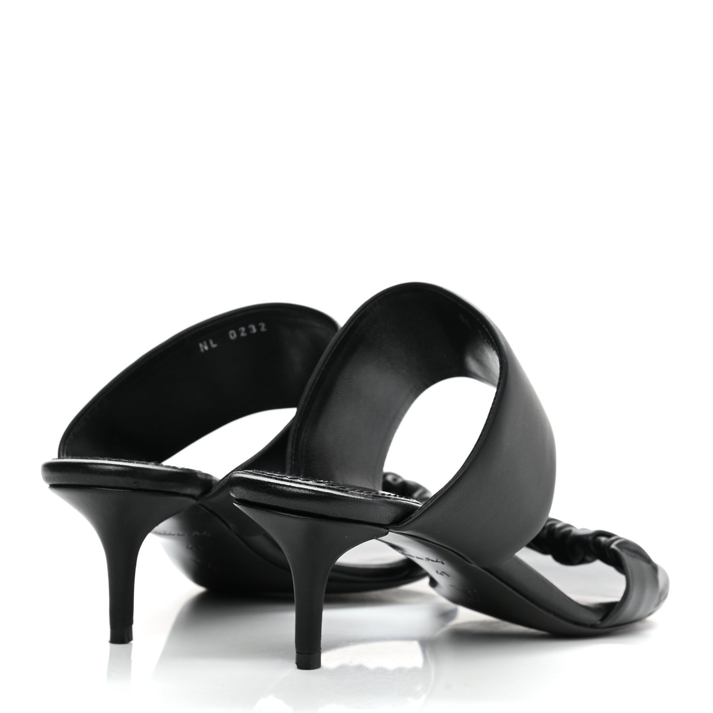 Lambskin Drapy Heel Mules 41 Black