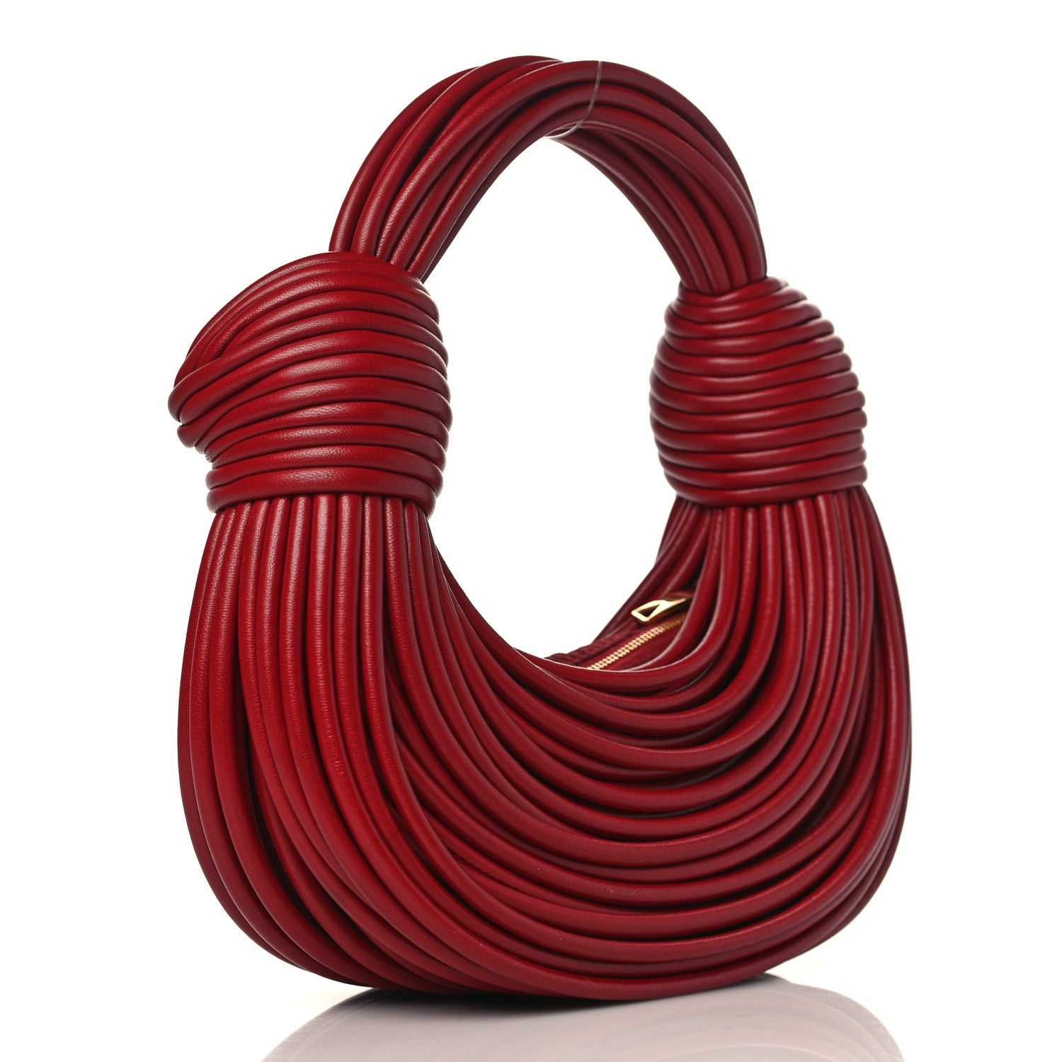 Bottega Veneta Nappa Mini Tubular Double Knot Dark Red 3 of 8