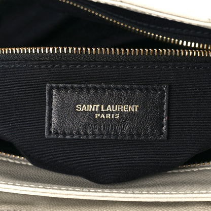 Saint Laurent Grain de Poudre Matelasse Chevron Medium Tribeca Shopping Bag Crema Soft 6 of 12