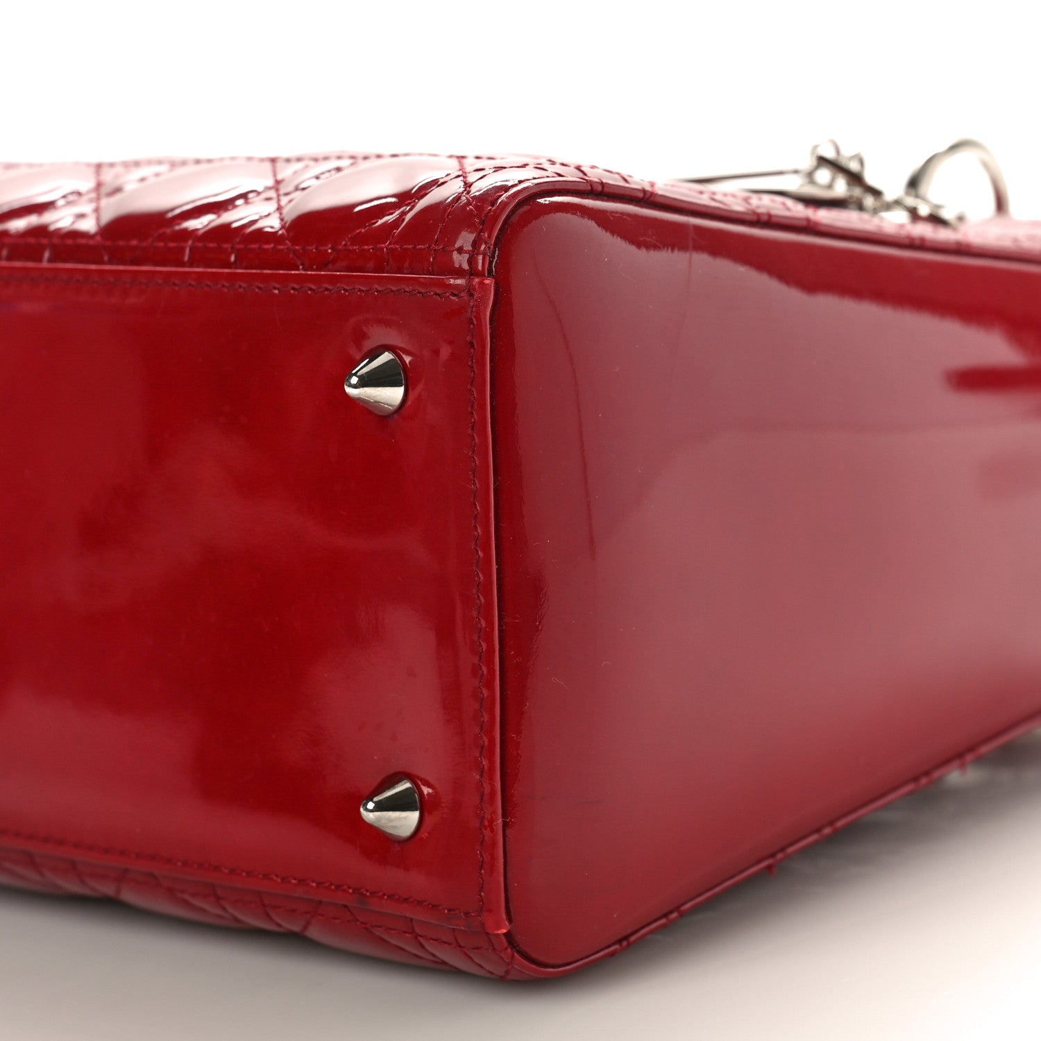 Christian Dior Patent Cannage Medium Lady Dior Red 9 of 10