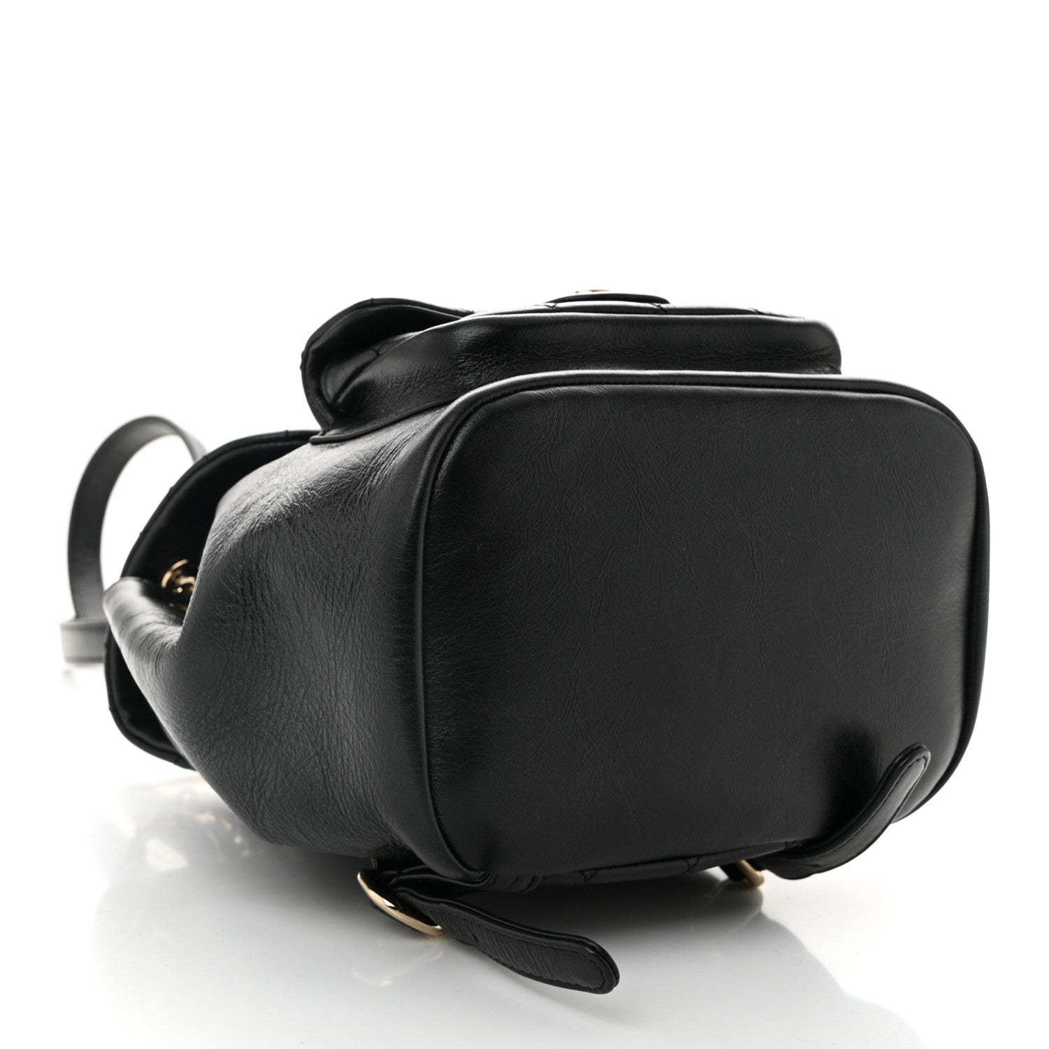 Chanel Glazed Aged Calfskin Quilted Small Duma Drawstring Backpack Black 4 of 10