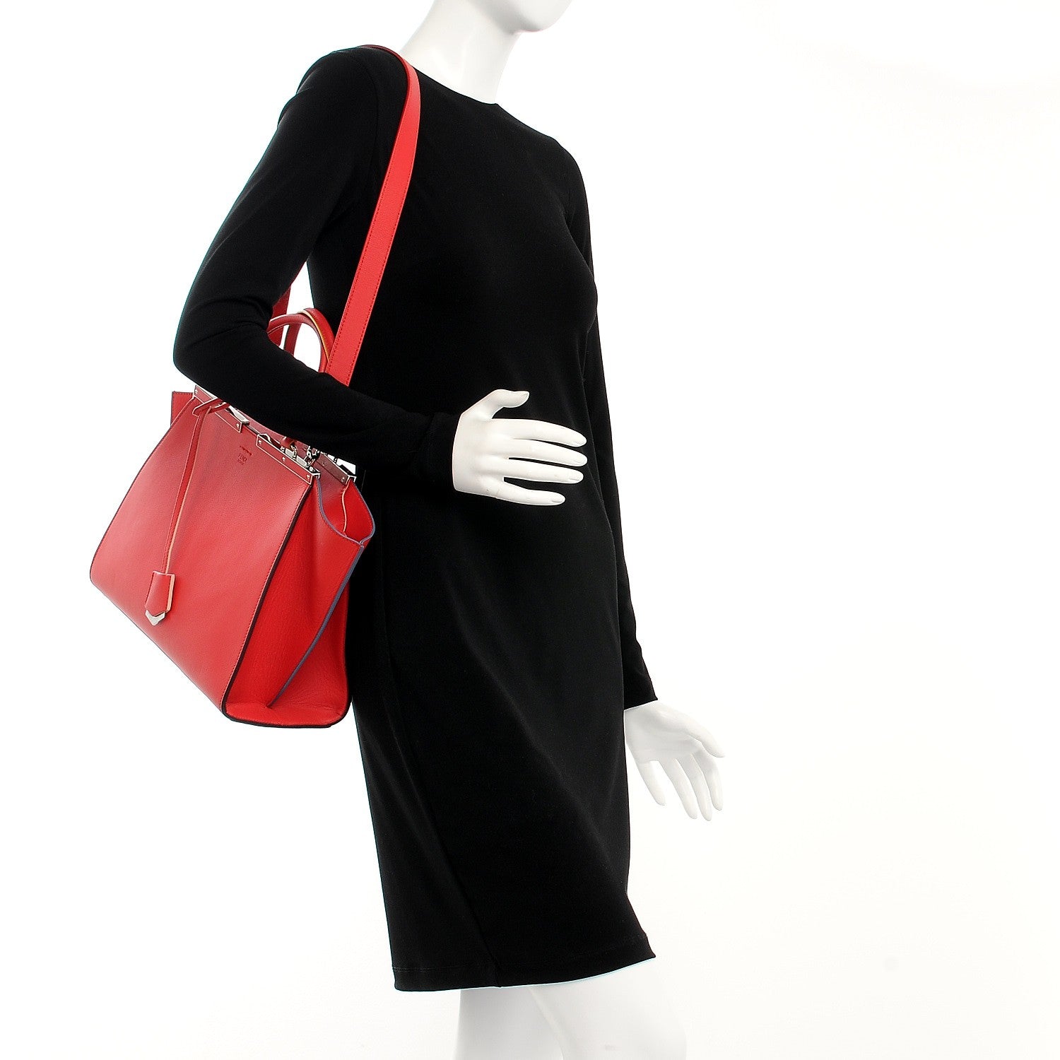 Fendi Vitello Dolce Century Petite 3Jours Tote Fiamma 2 of 10