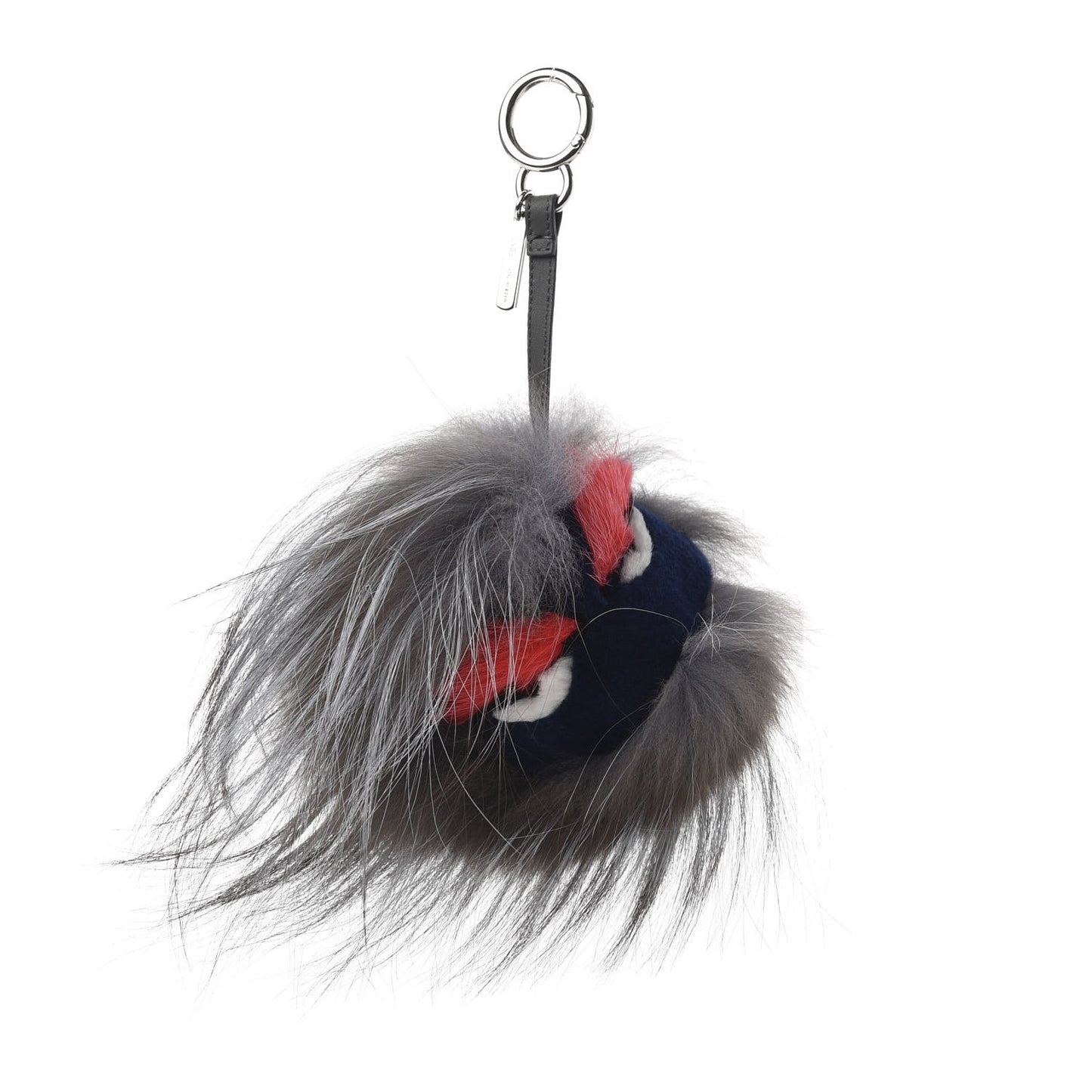 Fox Mink Rabbit Fur Freak Monster Bag Bug Charm Grey
