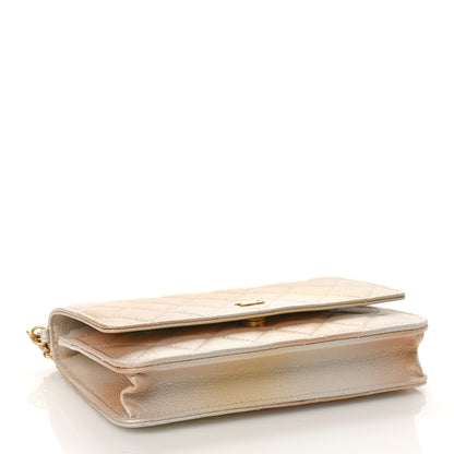 Chanel Metallic Goatskin Quilted Ombre Wallet On Chain WOC Gold 4 of 9