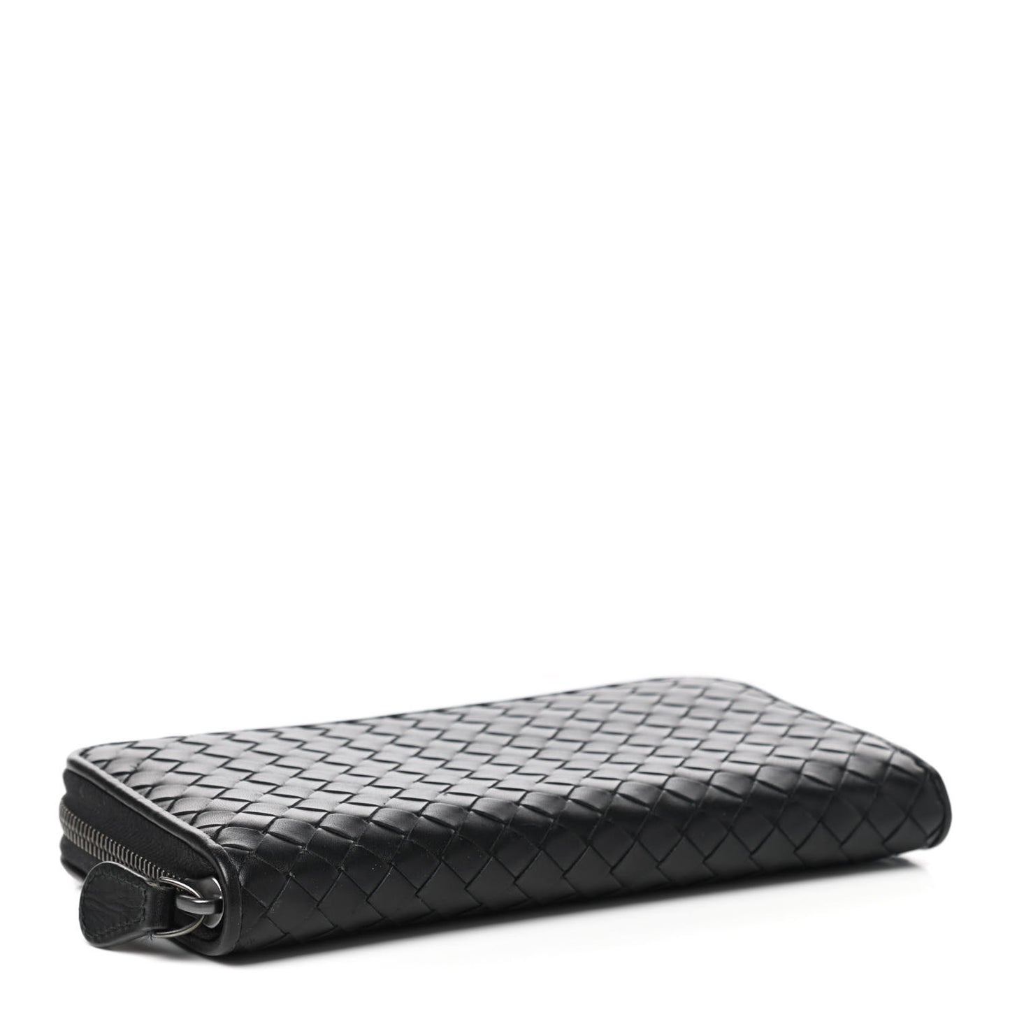 Nappa Intrecciato Zip Around Wallet Black