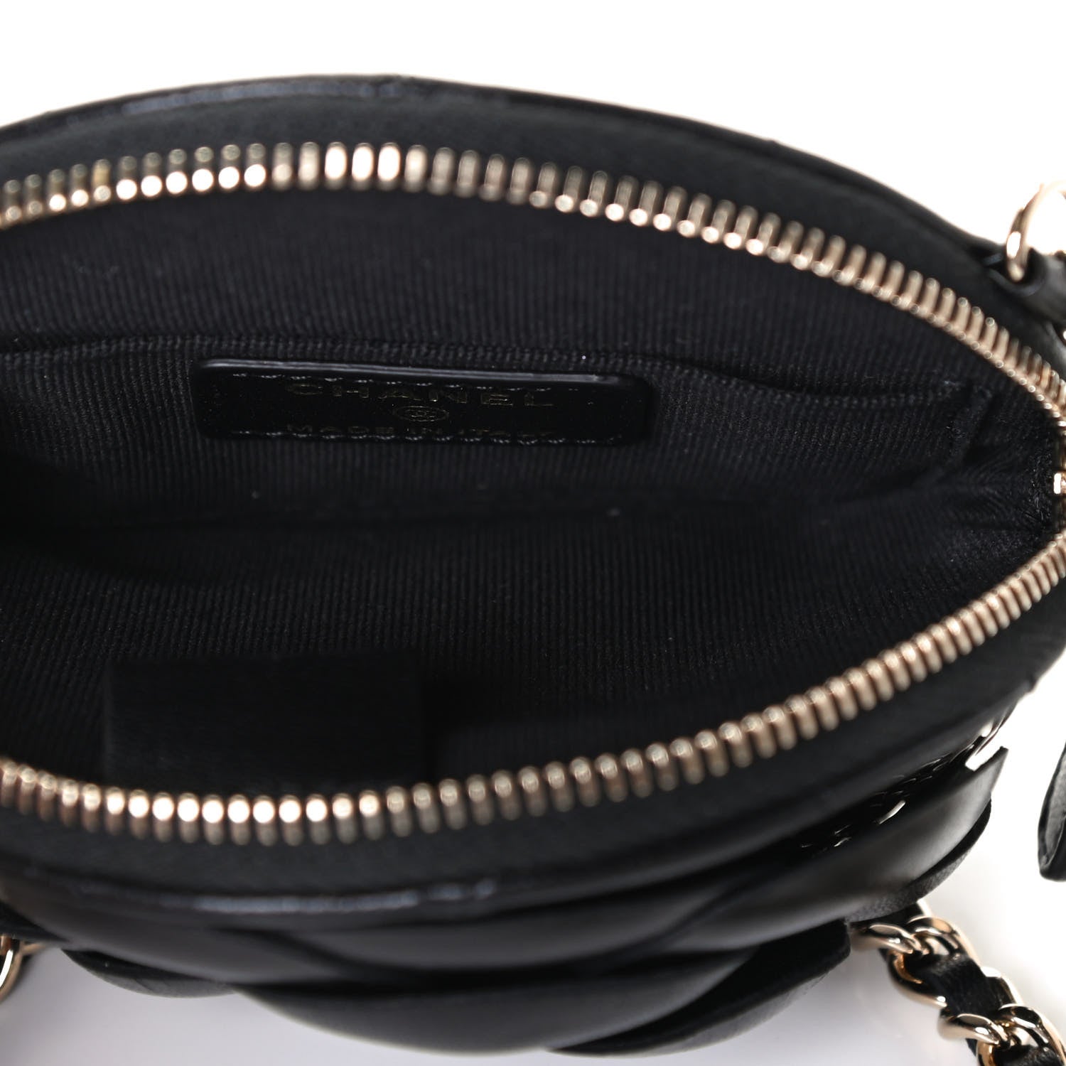 Chanel Lambskin Mini Camellia Bouquet Clutch With Chain Black 4 of 4