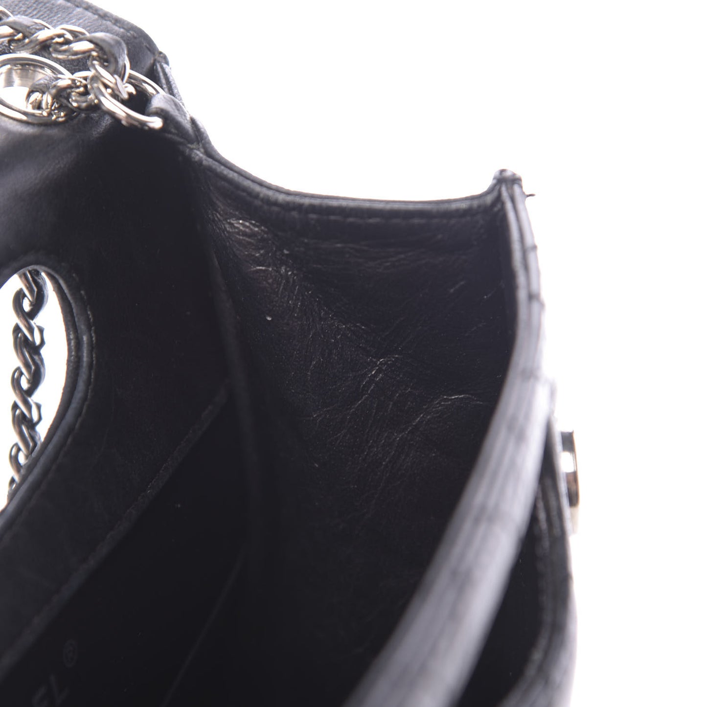 Lambskin Top Handle Logo Flap Black