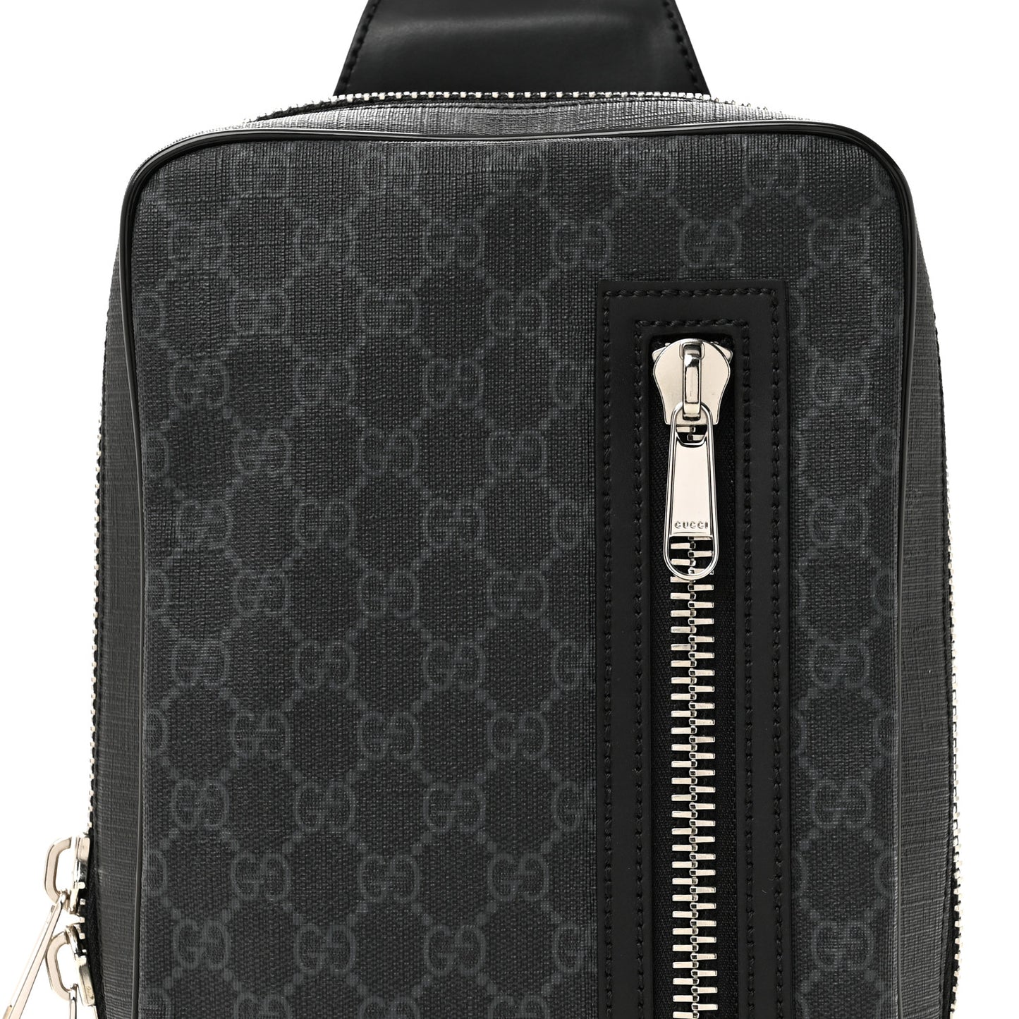 GG Supreme Monogram Web Belt Bag Black Grey