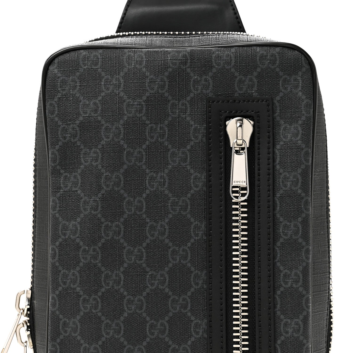 Gucci GG Supreme Monogram Web Belt Bag Black Grey 8 of 10