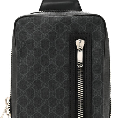 Gucci GG Supreme Monogram Web Belt Bag Black Grey 8 of 10