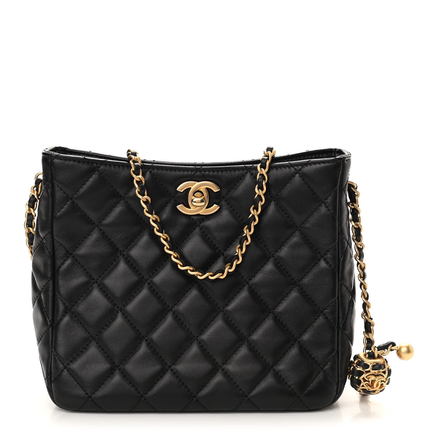 Chanel Lambskin Quilted Small Pearl Crush Hobo Black 1 of 10