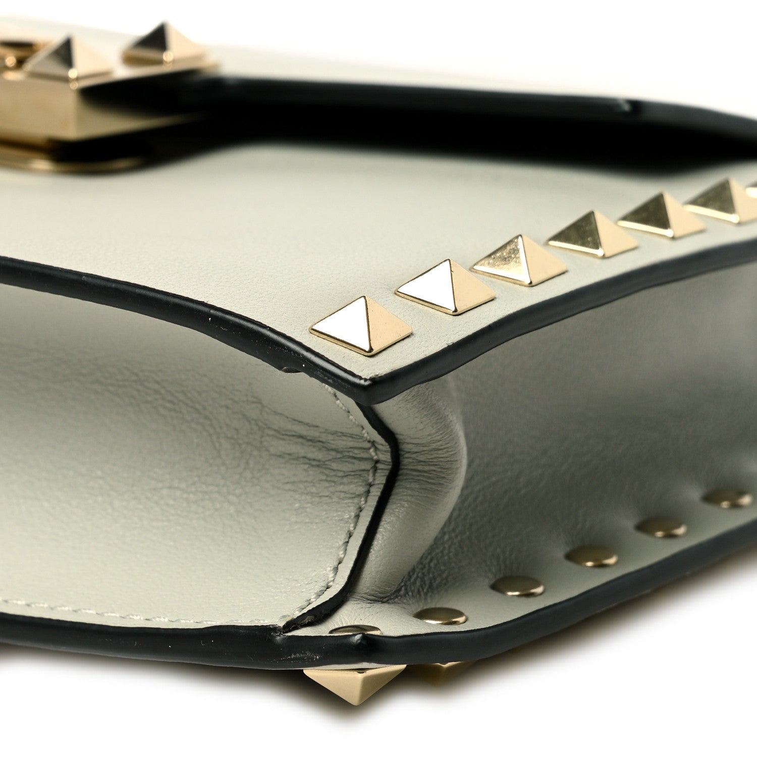 Valentino Garavani Calfskin Small Rockstud Overlay Flap Shoulder Bag Opal Grey 8 of 8