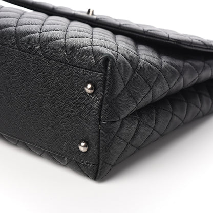 Chanel Caviar Lizard Quilted Large Coco Handle Flap Black 10 of 11