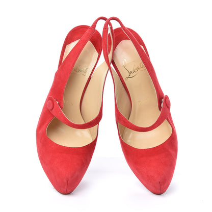 Christian Louboutin Suede Rolande Boucle 120 Pumps 35.5 Geranium 5 of 9