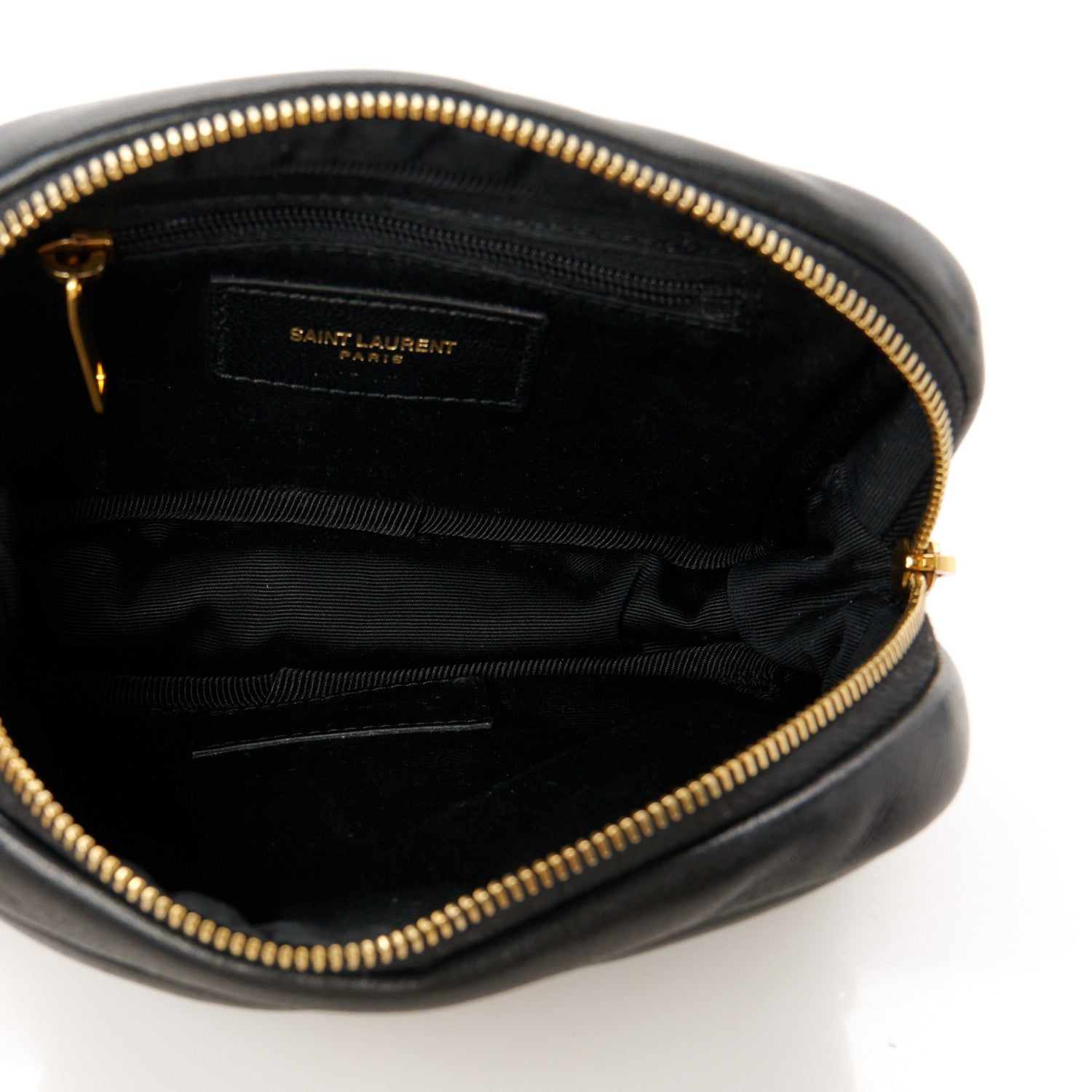 Saint Laurent Lambskin Calypso Cosmetic Case Black 5 of 8