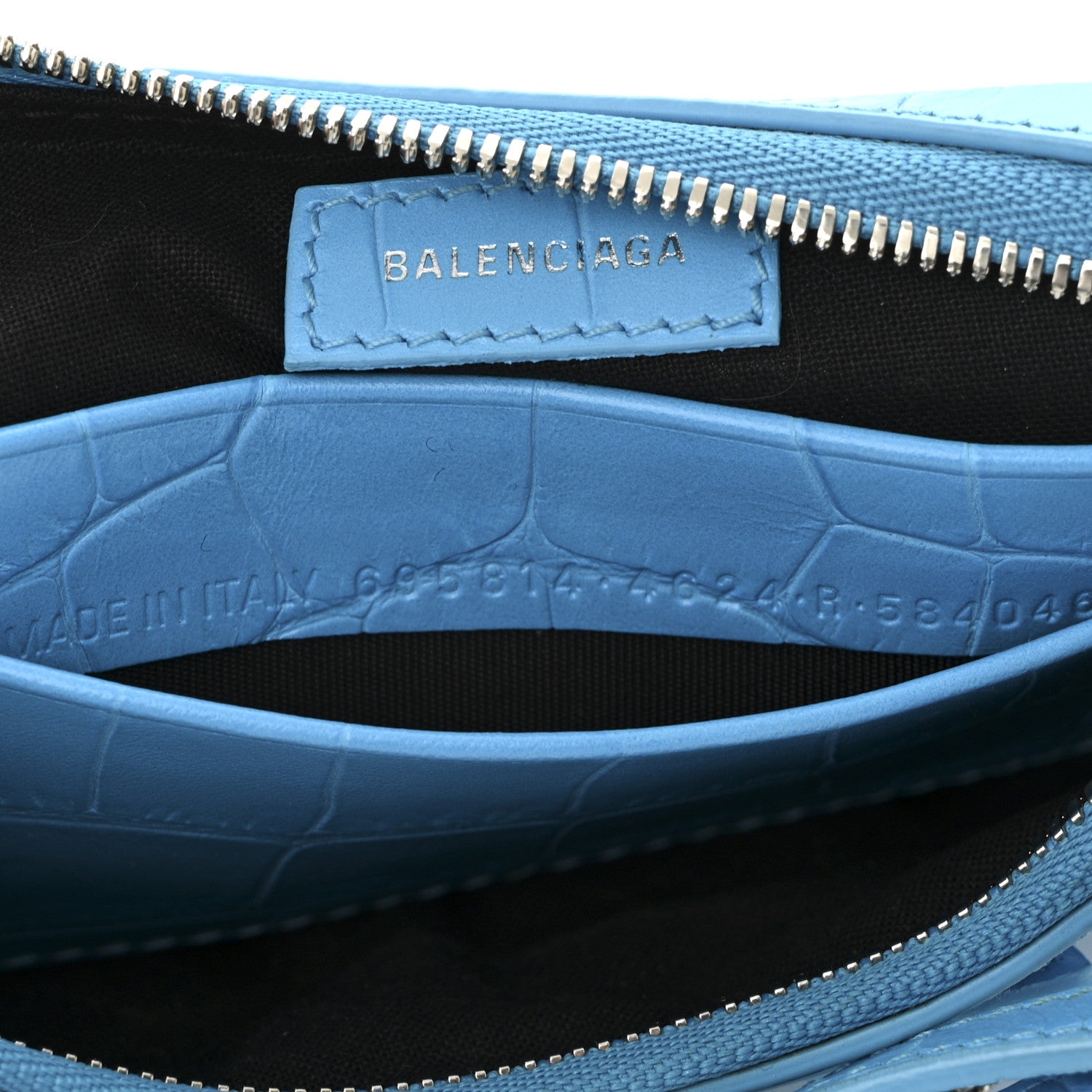 Balenciaga Extra Supple Calfskin Crocodile Embossed Crystal Mini