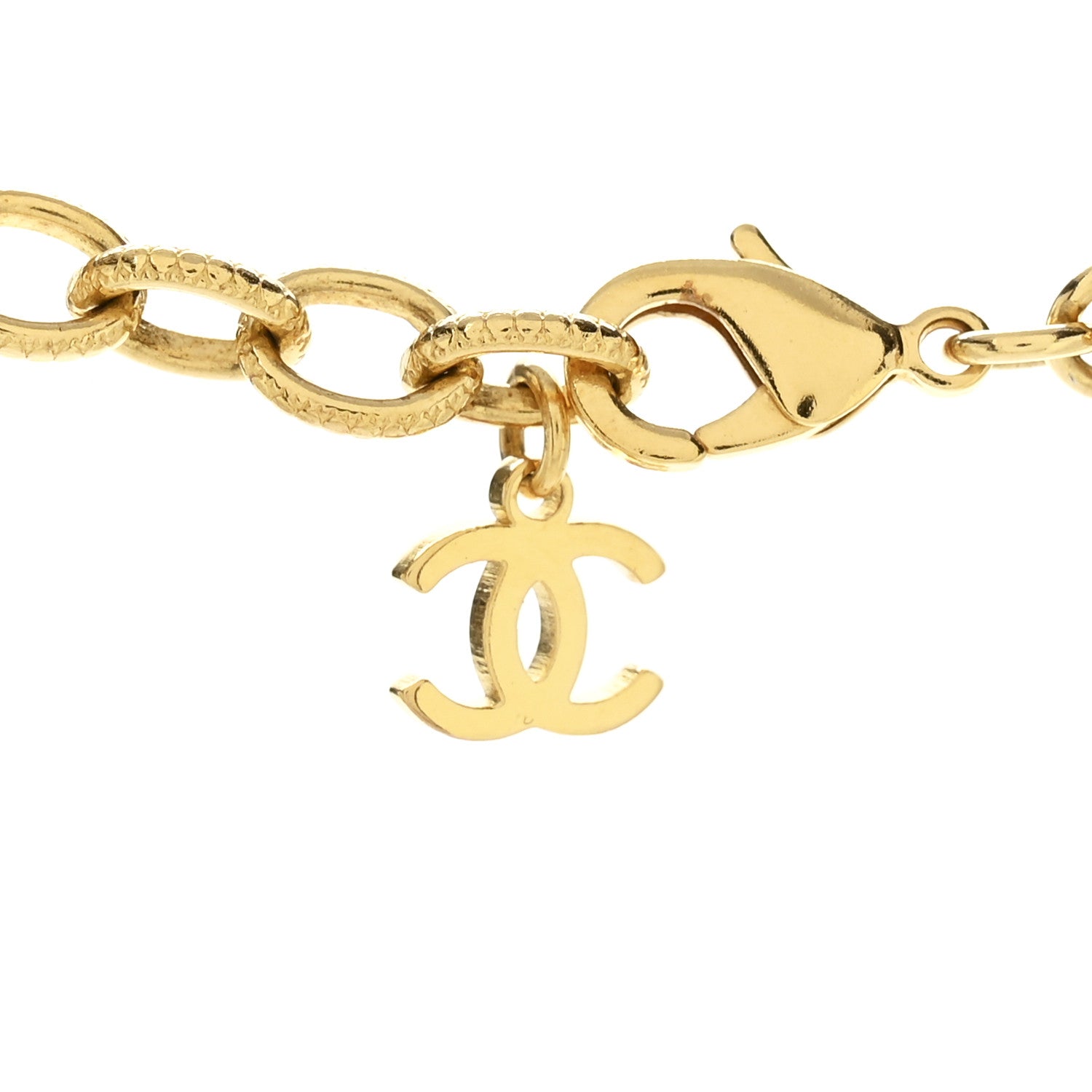 Chanel Crystal Chain Link CC Choker Necklace Gold 5 of 7
