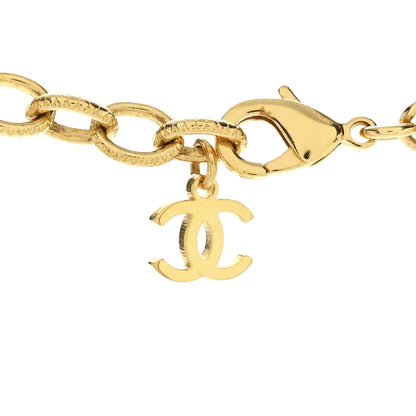Chanel Crystal Chain Link CC Choker Necklace Gold 5 of 7