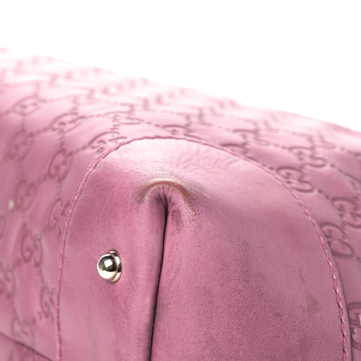 Gucci Metallic Soft Guccissima Large Heart Bit Charm Top Handle Tote Fresia Rose 14 of 22