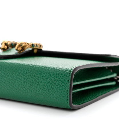 Gucci Calfskin Mini Dionysus Chain Wallet Emerald 10 of 11