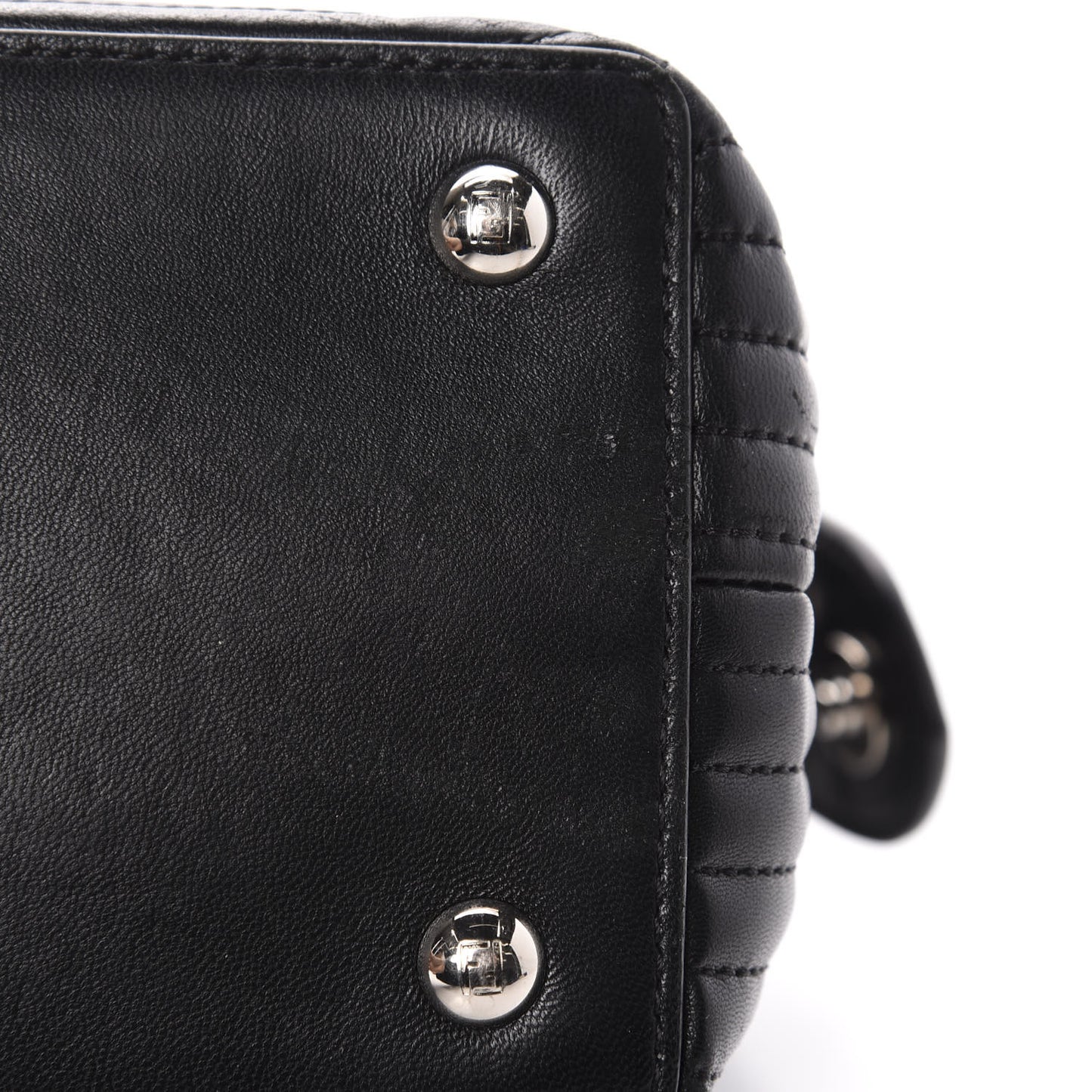 Shiny Nappa Trapuntata Small DotCom Click Top Handle Chain Satchel Black