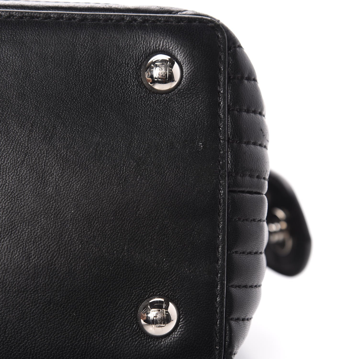 Fendi Shiny Nappa Trapuntata Small DotCom Click Top Handle Chain Satchel Black 9 of 11
