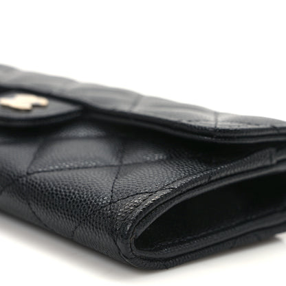 Chanel Caviar Quilted Medium Gusset Flap Wallet Black 9 of 10