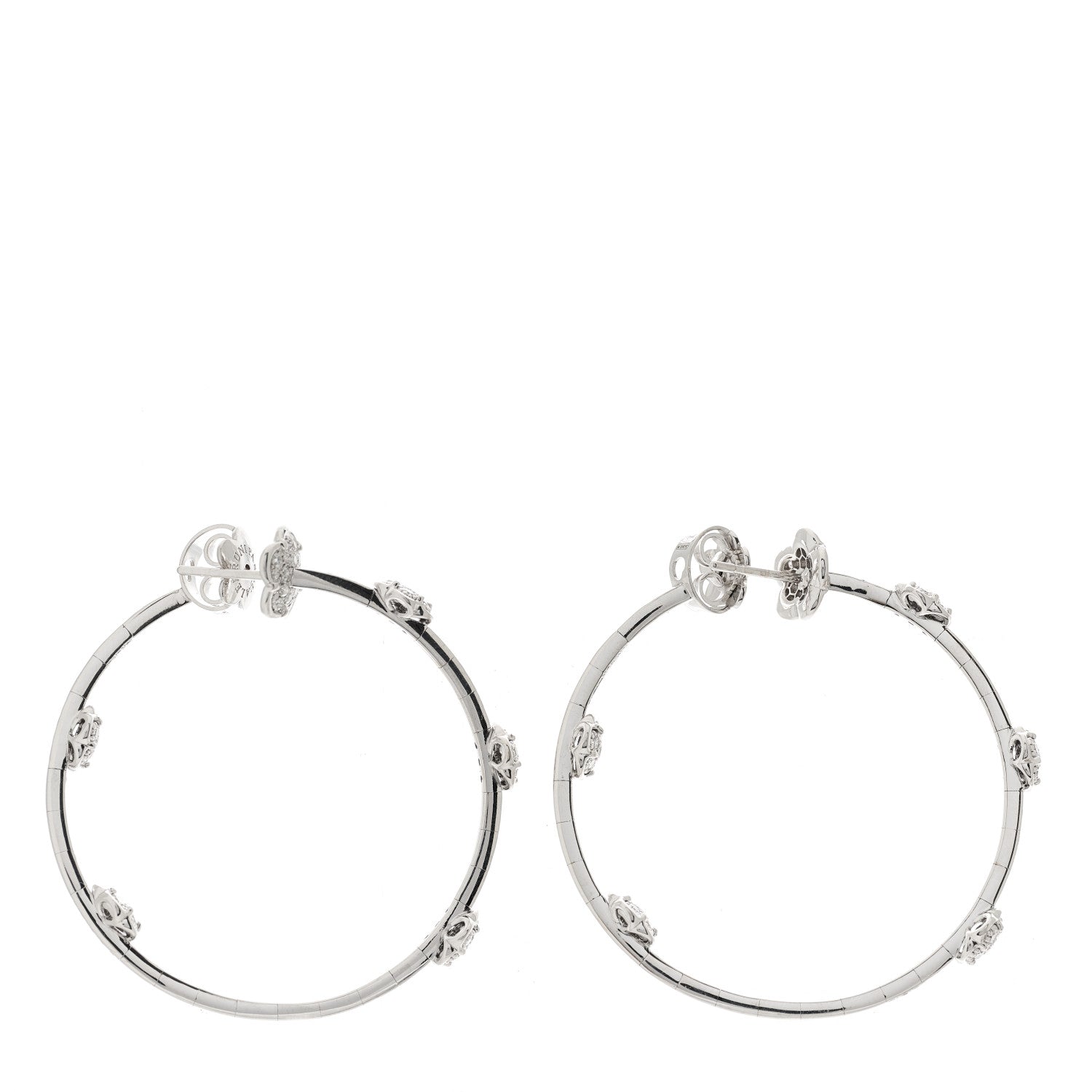 Pasquale Bruni 18K White Gold Diamond Figlia Dei Fiori Hoop Earrings 3 of 5
