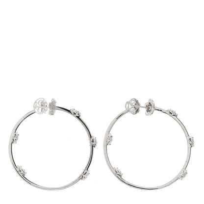 Pasquale Bruni 18K White Gold Diamond Figlia Dei Fiori Hoop Earrings 3 of 5