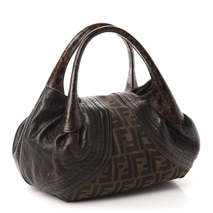 Fendi Zucca Nappa Nuvolata Vitello Tortuga Small Spy Tobacco Moro 3 of 10
