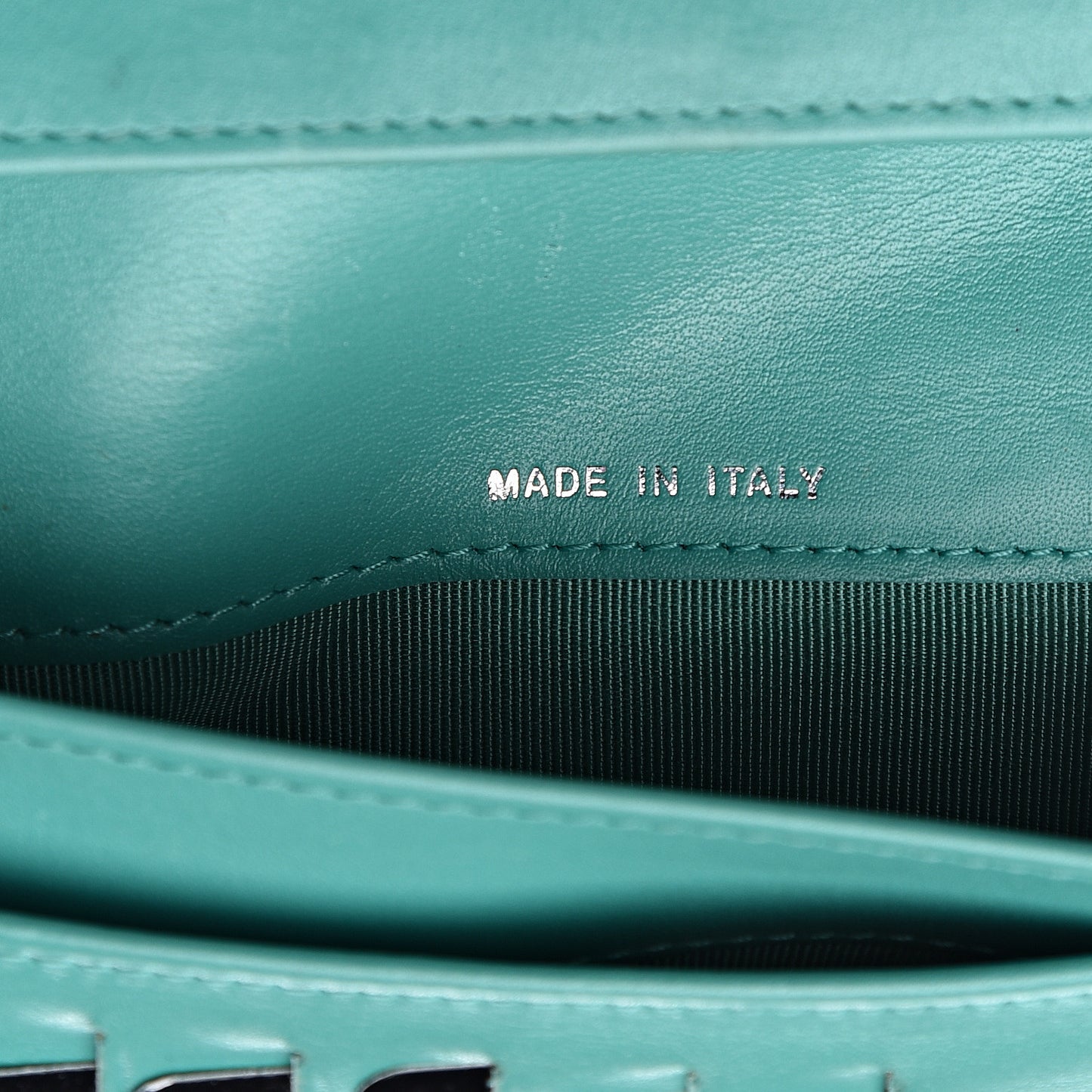 Patent Quilted Yen Wallet Turquoise