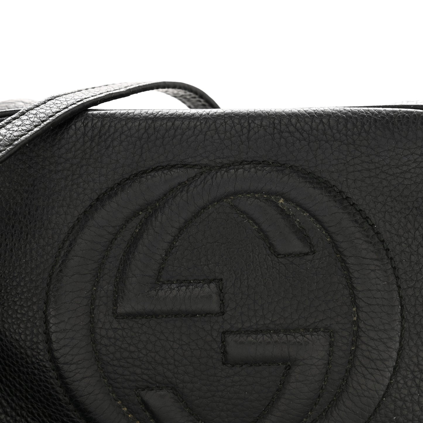 Pebbled Calfskin Small Soho Disco Bag Black