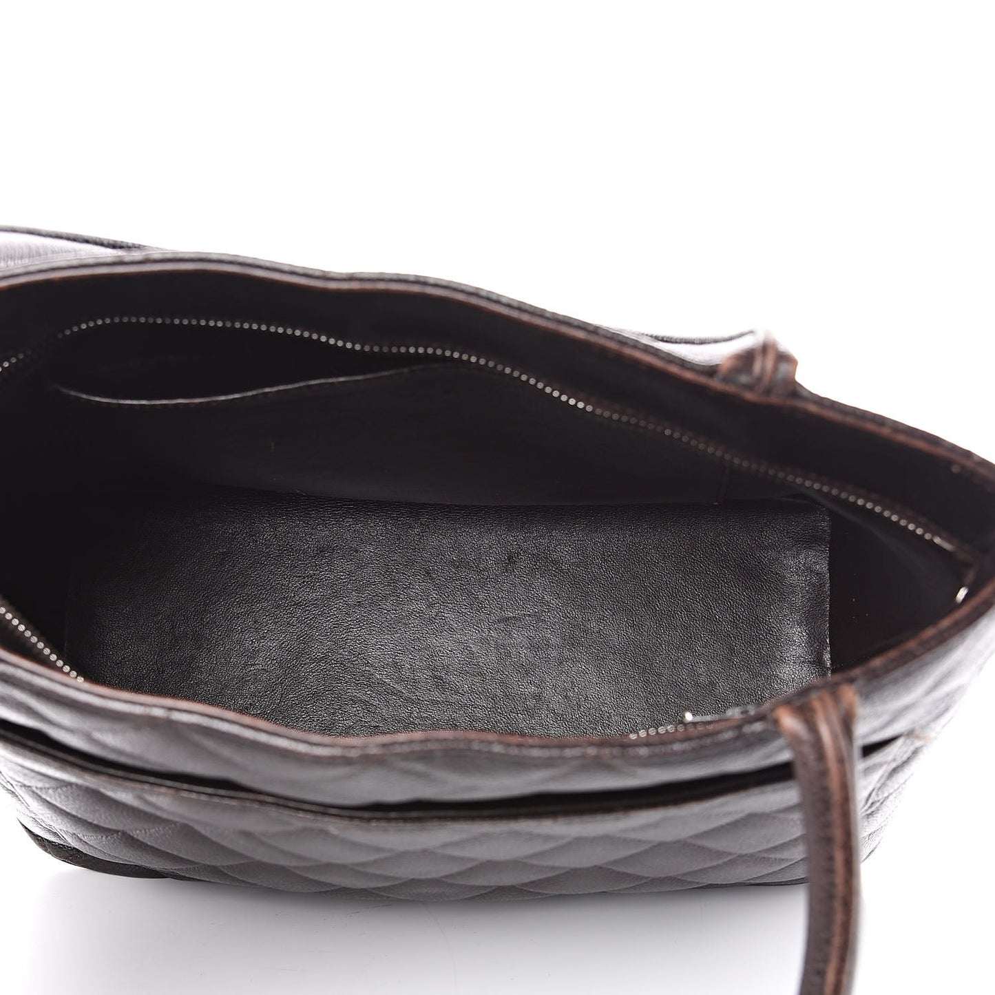 Caviar Quilted Medallion CC Tote Dark Brown