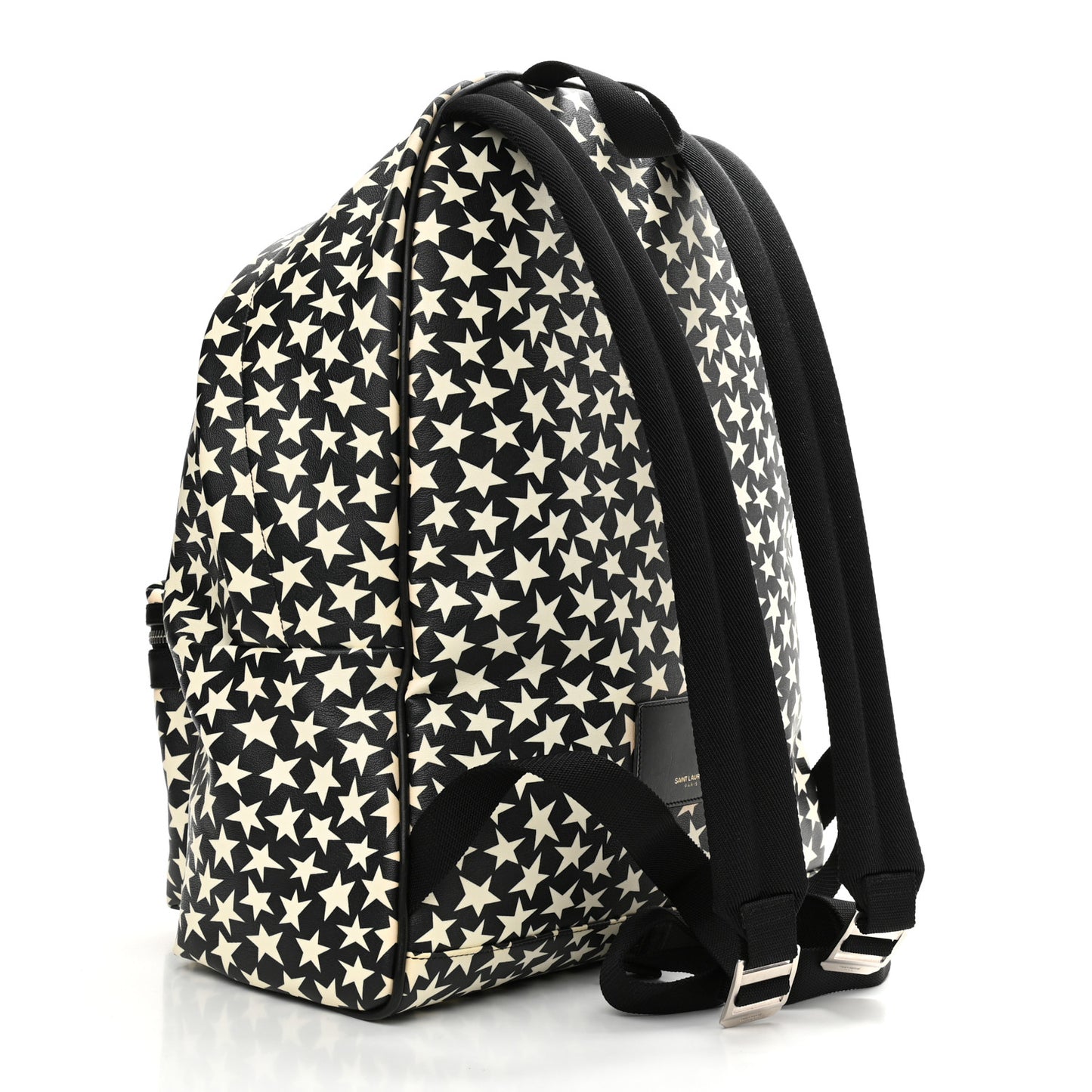 Calfskin Star Print Hunting Backpack Black White