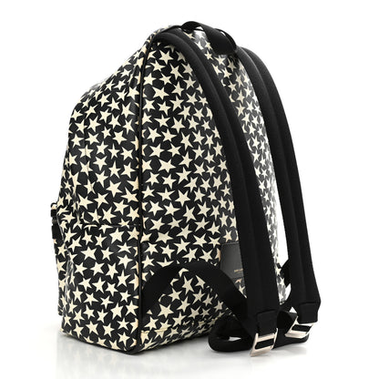 Saint Laurent Calfskin Star Print Hunting Backpack Black White 3 of 11